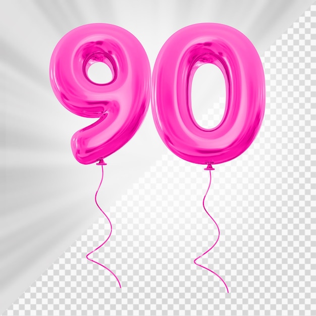 Globo rosa número 90