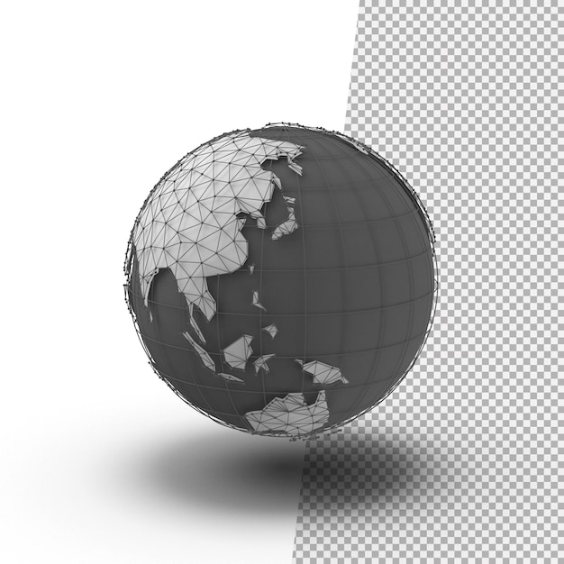 PSD globo terráqueo 3d png