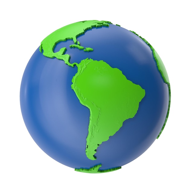 Globo terrestre 3D personalizable con continentes Recurso creativo para temas globales Concepto de geografía