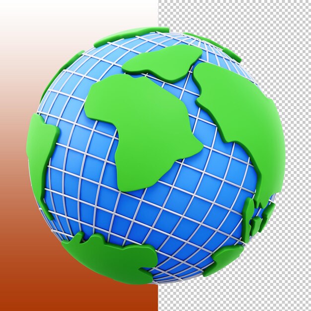 El globo terrestre de dibujos animados en 3D