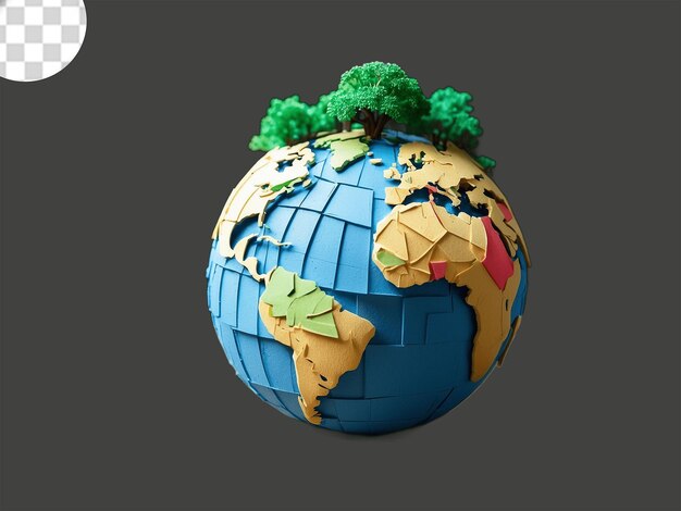 PSD globo de tierra impreso en 3d con recycla