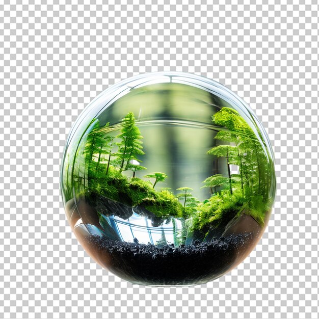 PSD globo verde en la naturaleza