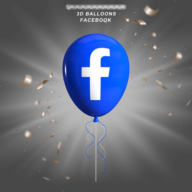 PSD globos 3d logo de facebook estilos de redes sociales