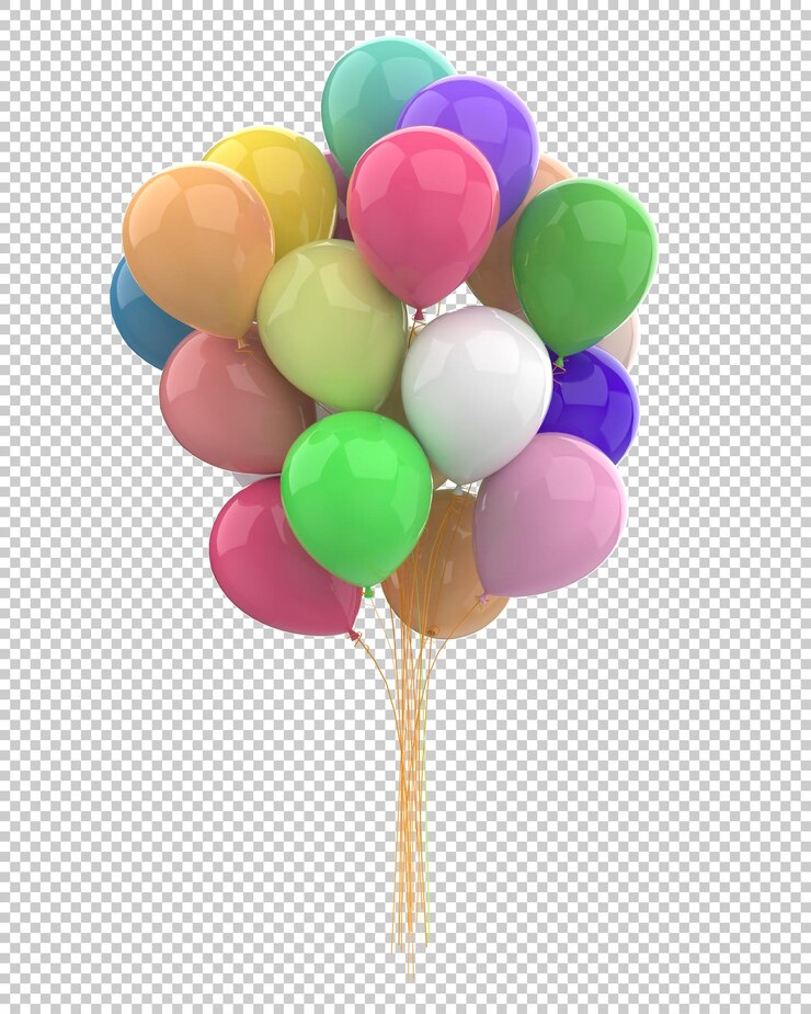 PSD globos aislados sobre fondo transparente ilustración de renderizado 3d