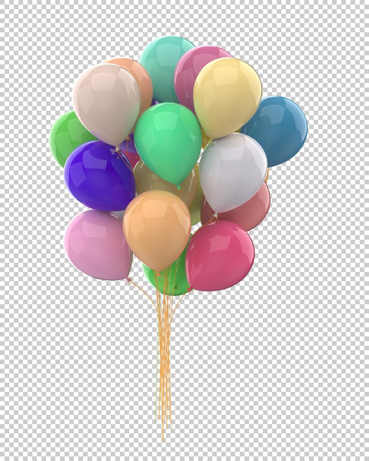 PSD globos aislados sobre fondo transparente ilustración de renderizado 3d