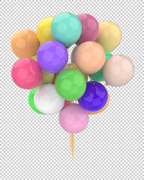 PSD globos aislados sobre fondo transparente ilustración de renderizado 3d