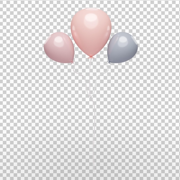 Globos de colores completamente aislados en 3D