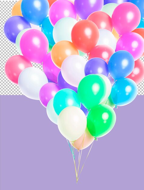 PSD globos de colores con fondo transparente renderizado 3d