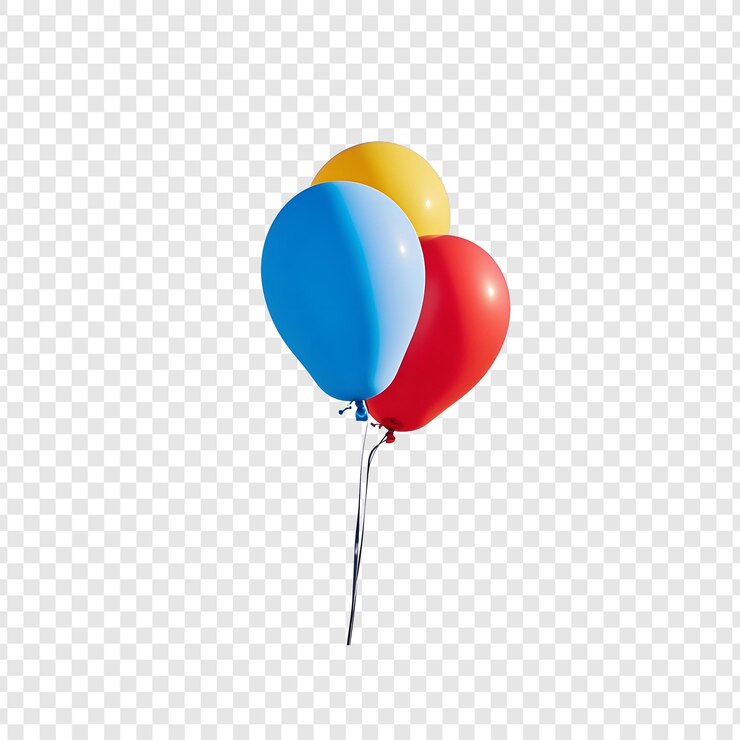 PSD globos de colores sobre un fondo blanco