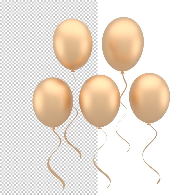 Globos de colores volando para fiestas de cumpleaños y celebraciones 3D render para pancartas de fiestas de cumpleaños