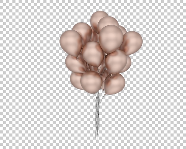 Globos de fiesta aislados sobre fondo, renderizado 3D.