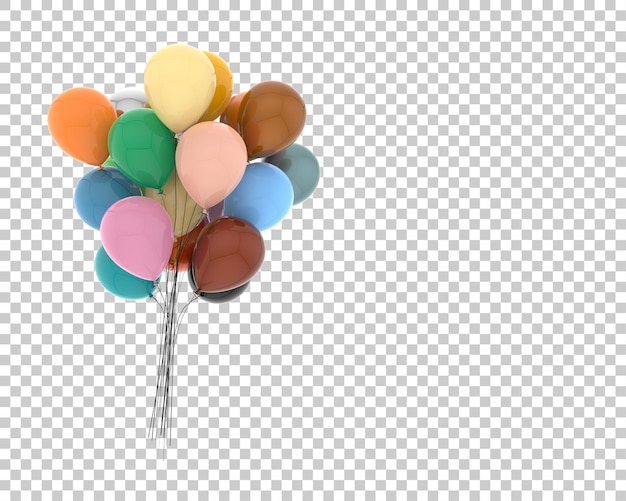 Globos de fiesta aislados sobre fondo, renderizado 3D.