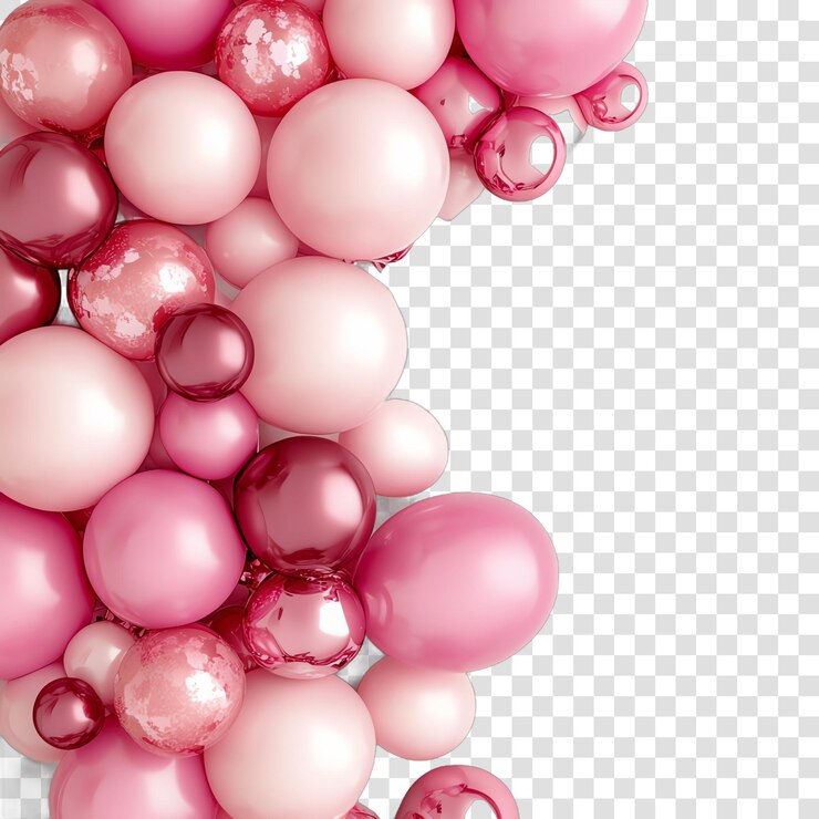PSD los globos de fiesta son rosados.