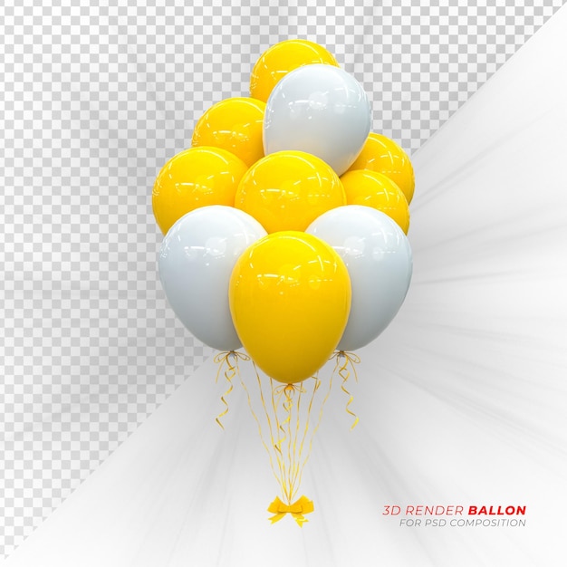 PSD globos de helio en suaves colores pastel día de san valentín boda y cumpleaños representación 3d de globos