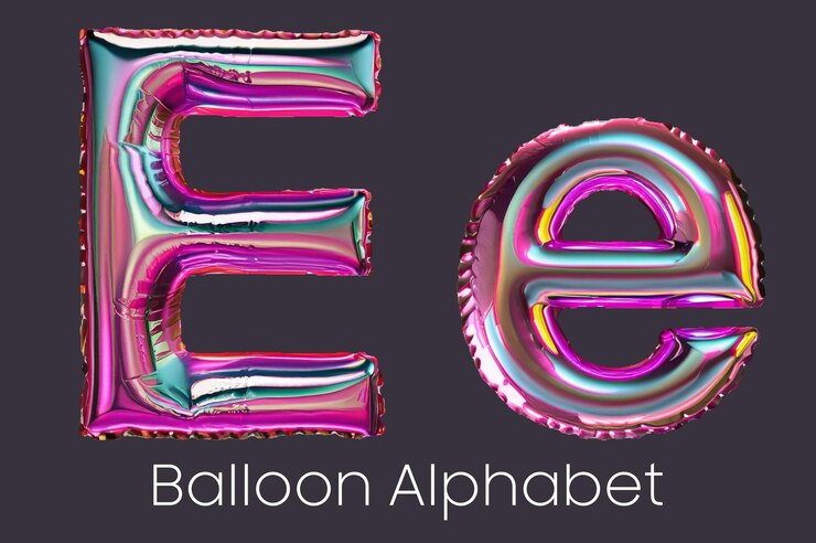 PSD globos inflables 3d cooper letras e psd transparente