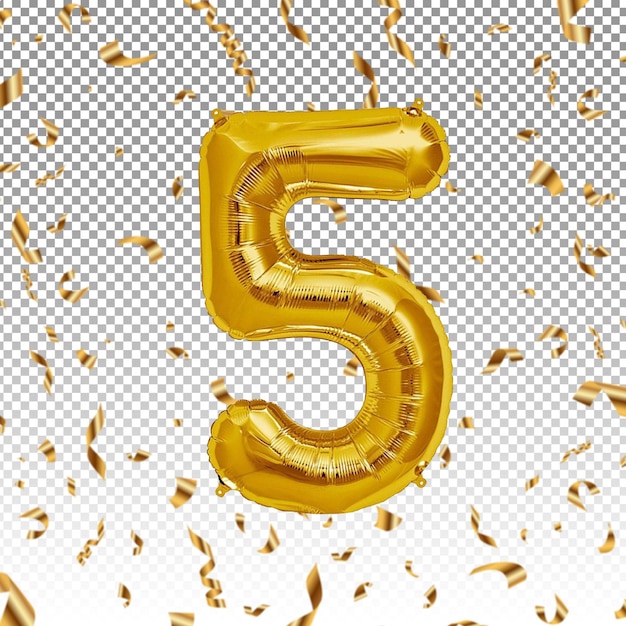 Globos de lámina de oro metálico número 5 para composición.