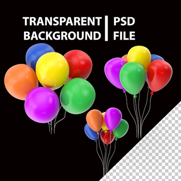 PSD globos multicolores png