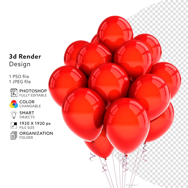 Los globos rojos de PSD flotando