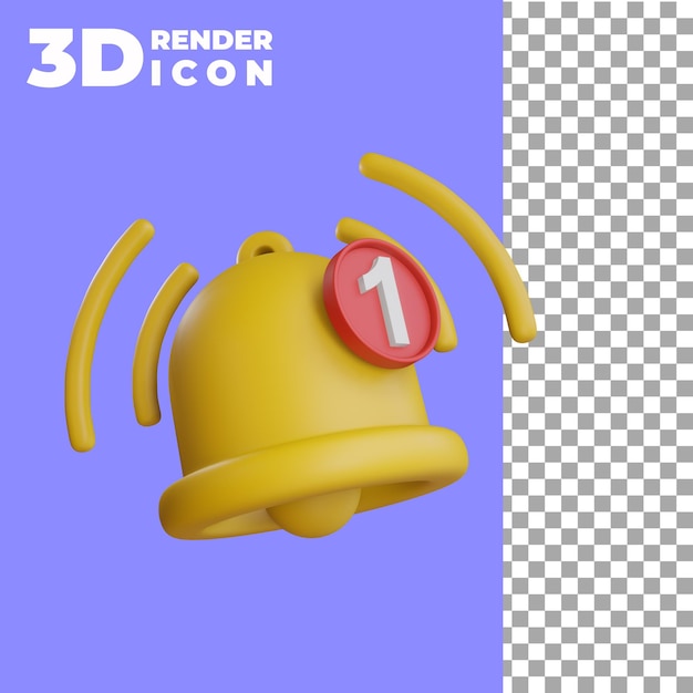 Glockenbenachrichtigungserinnerung 3d-rendersymbol