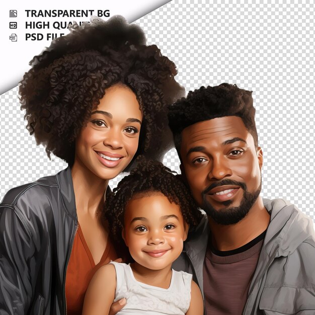 Gloomy black family estilo ultra-realista com fundo branco