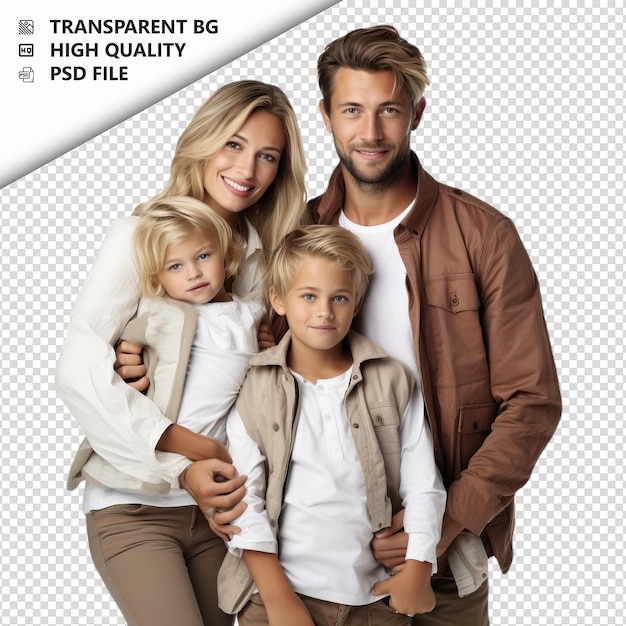 Gloomy white family estilo ultra-realista com fundo branco