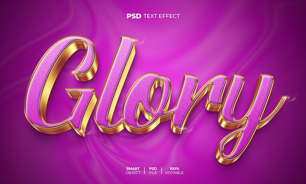 Glory 3d bearbeitbarer texteffekt