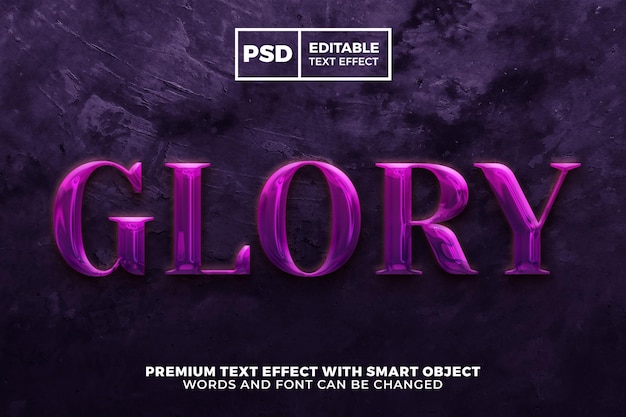 Glory lila Edelstein Amethyst Luxus 3D bearbeitbarer Texteffekt