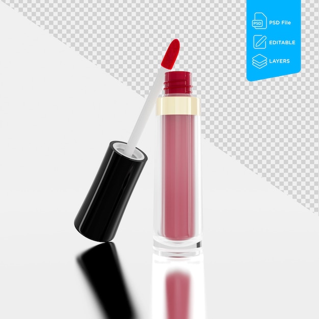 Gloss labial isolado em fundo isolado. cosmético para ilustração 3d de lábios