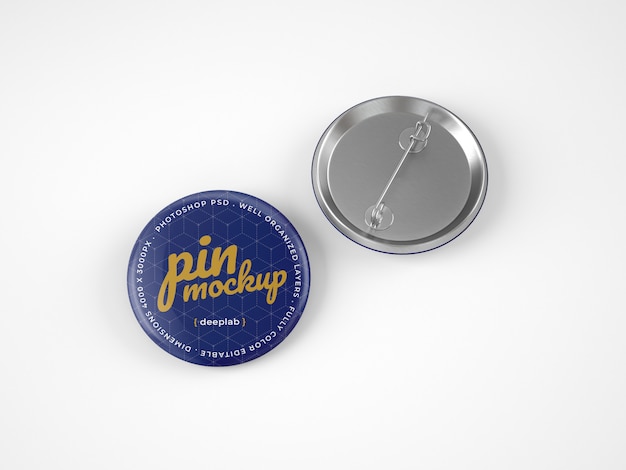 Glossy button pins mockup