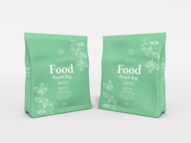 Glossy food pouch bag verpackung mockup