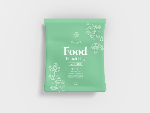 Glossy food pouch bag verpackung mockup