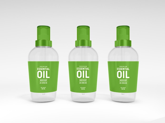 Glossy glass cosmetic essential oil tropfflasche branding mockup