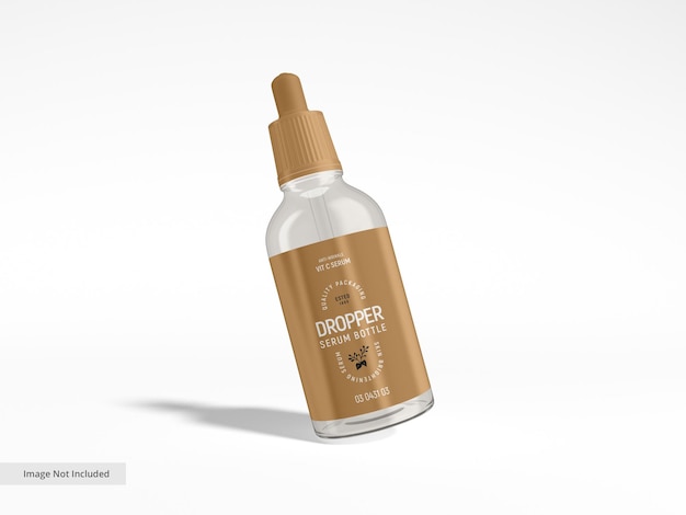 Glossy Glass Cosmetic Serum Tropfflasche Branding Mockup