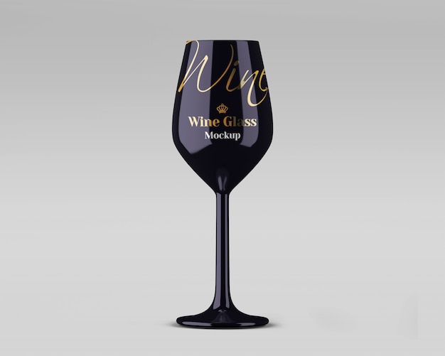Glossy wine glass mockup