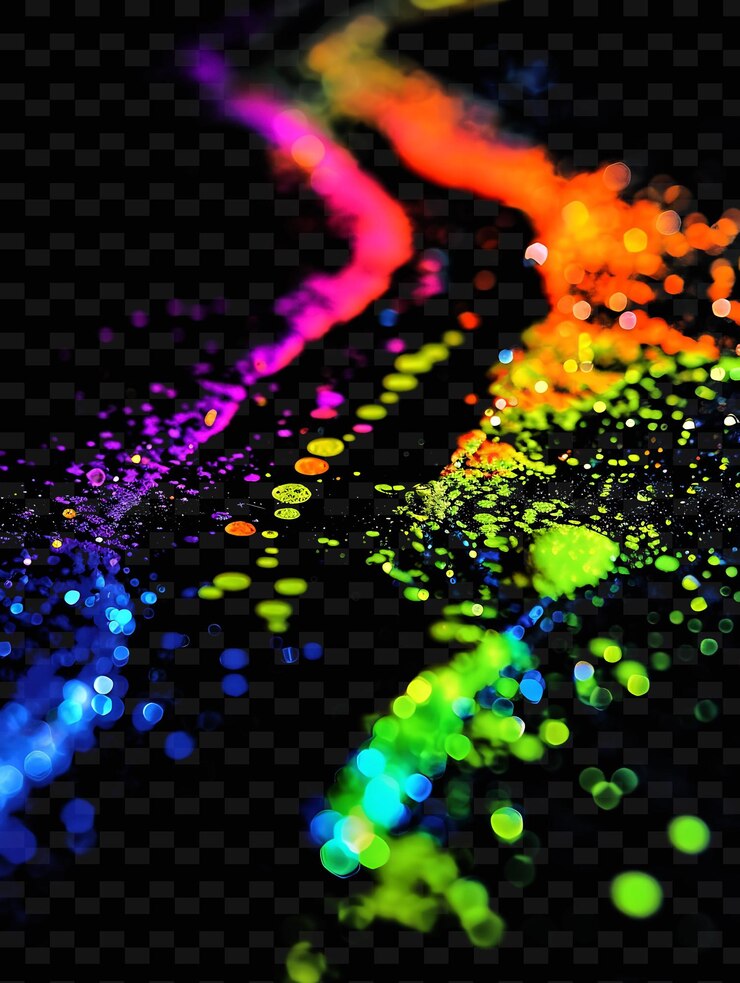 PSD glow de pontos quânticos com luminescência sintonizável luminescente colorido png y2k design de efeito de luz de néon