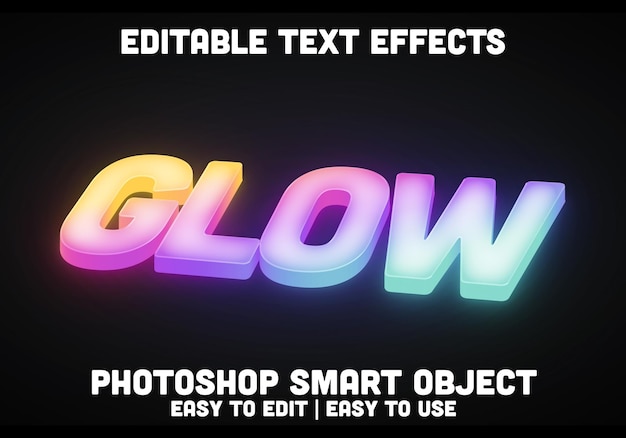 Glow Editable Text Effect für Photoshop Einfach zu bearbeiten und zu verwenden