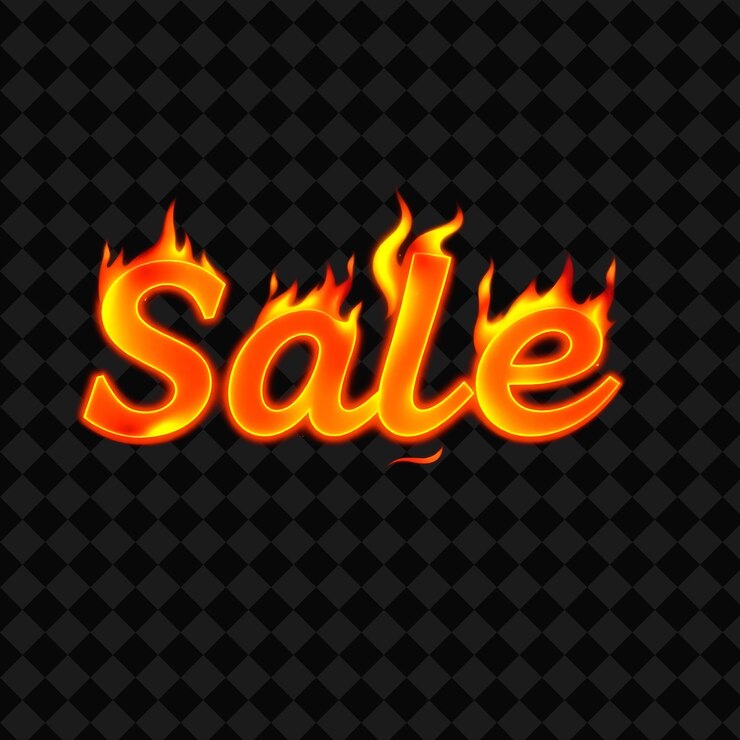 PSD glowing ember sale testo scintilla con neon arancione vibrante e giallo transizioni gradienti lisce fla