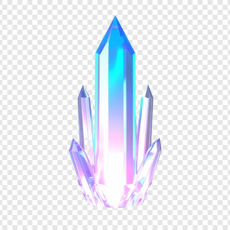 PSD glowing facetted crystal design