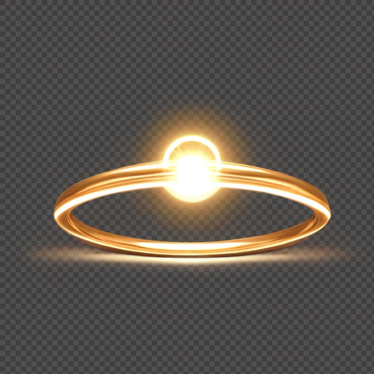 PSD glowing golden glow halo isolated transparent background png
