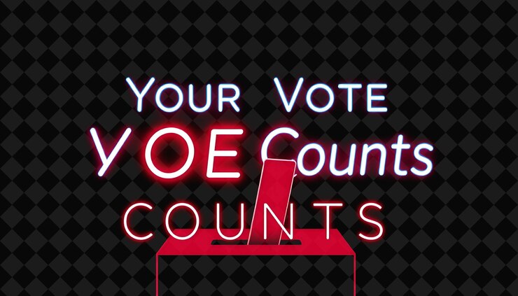 PSD glowing led su voto cuenta pulsos de texto con neon vibrant crimson y pure red pixel mezcla perfecta