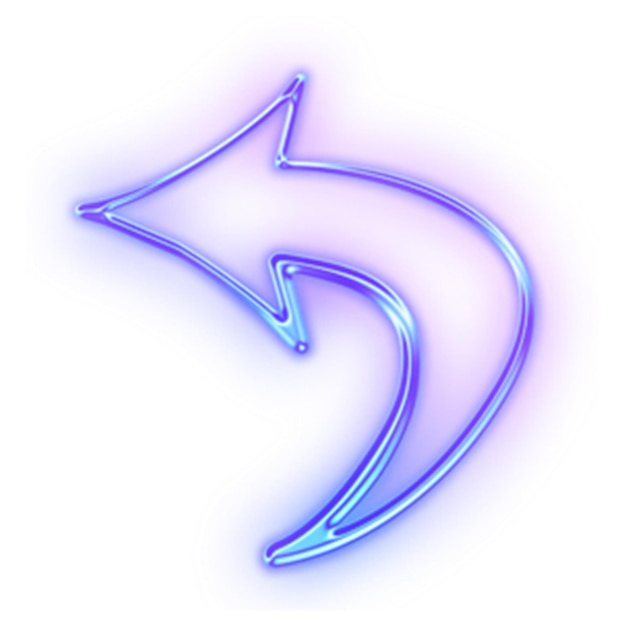glowing neon back arrow icon