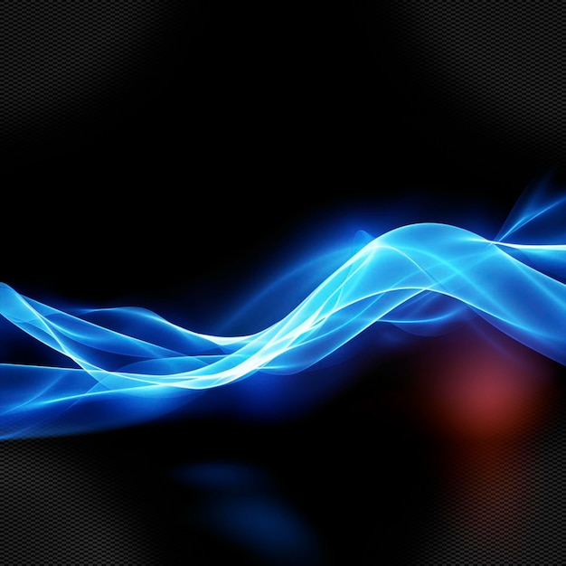 Glowing neon blue wave light effect