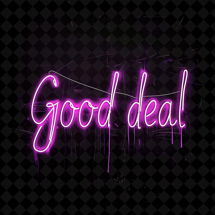 PSD glowing neon graffiti de buen trato texto en neon púrpura con diseños decorativos de ventas de png y2k