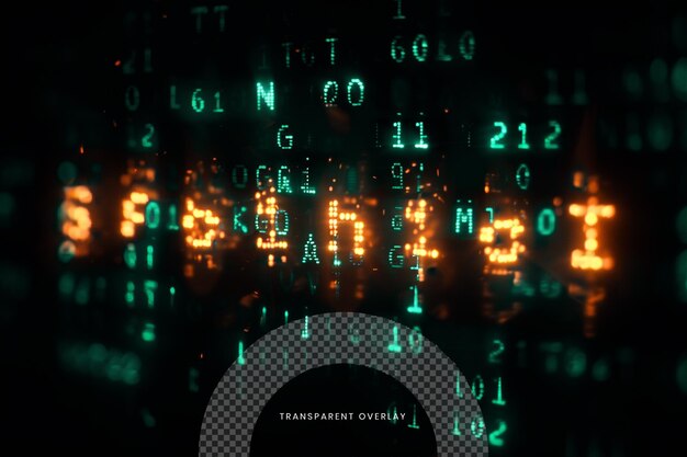 Glowing Programming Hacking Texto aislado en negro sobre un fondo transparente