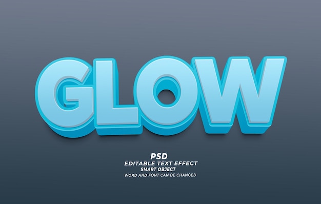 Glowing PSD 3d Editable Text Effect (Efeito de Texto Editável em PSD 3D)
