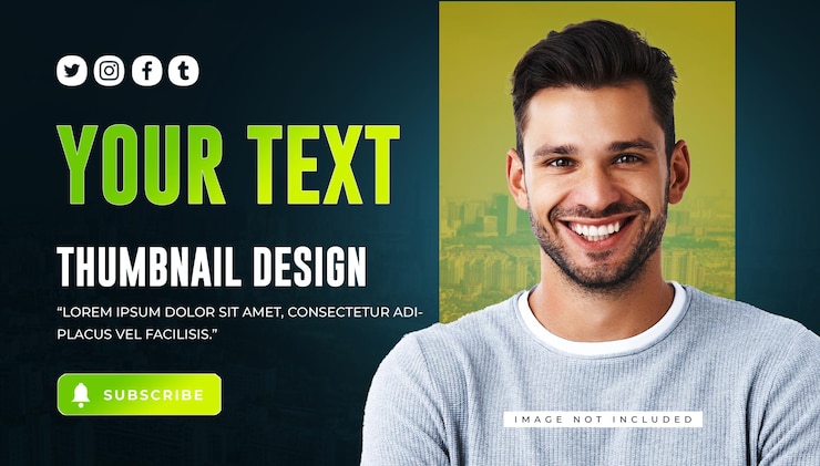 PSD glowing youtube thumbnail design
