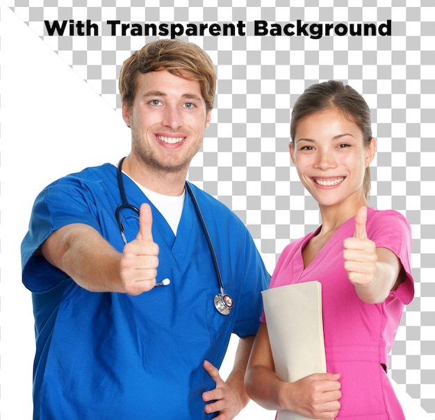 Glückliche Ärzte und Krankenschwestern