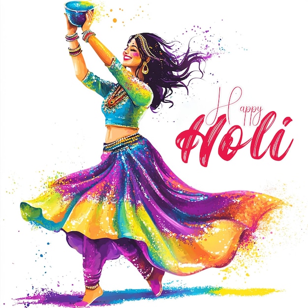 Glückliche Holi KI-Generator