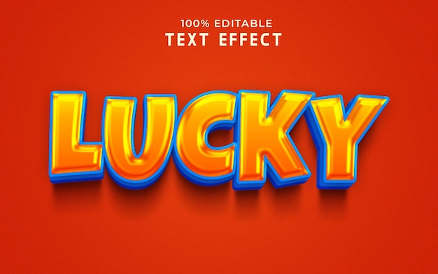 Glücklicher 3D-bearbeitbarer Texteffekt mit Hintergrund Premium Psd