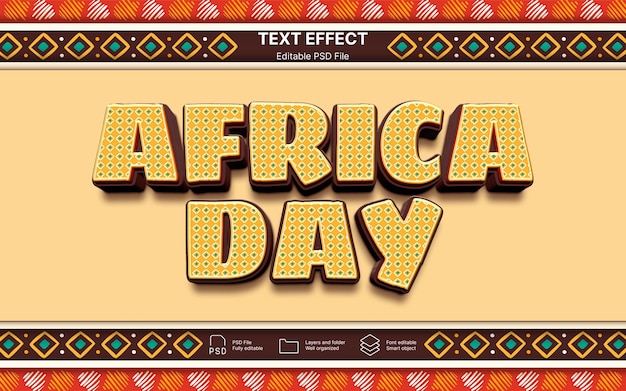 Glücklicher afrikanischer Tag Text-Effekt